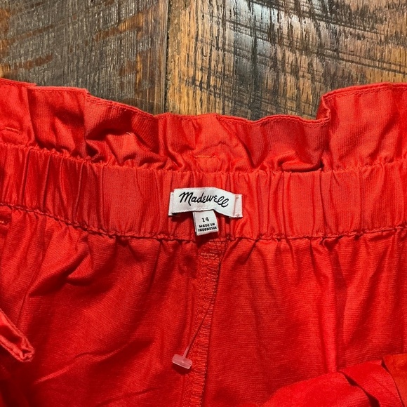 Madewell Paperbag Waist Shorts Bundle Red & Olive Size 10 Tie Belt - Picture 14 of 15
